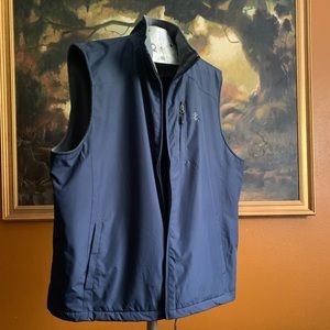 Mens Izod Vest Zippered Lined Navy Blue XXL